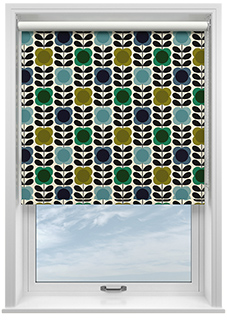 Orla Kiely Spot Flower Stem, Blue & Green - Roller Blind